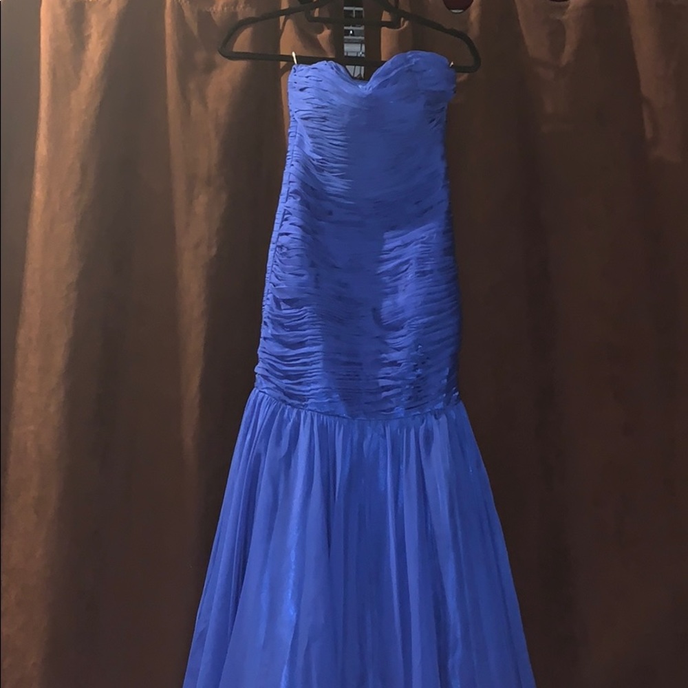 Royal blue floor length dress